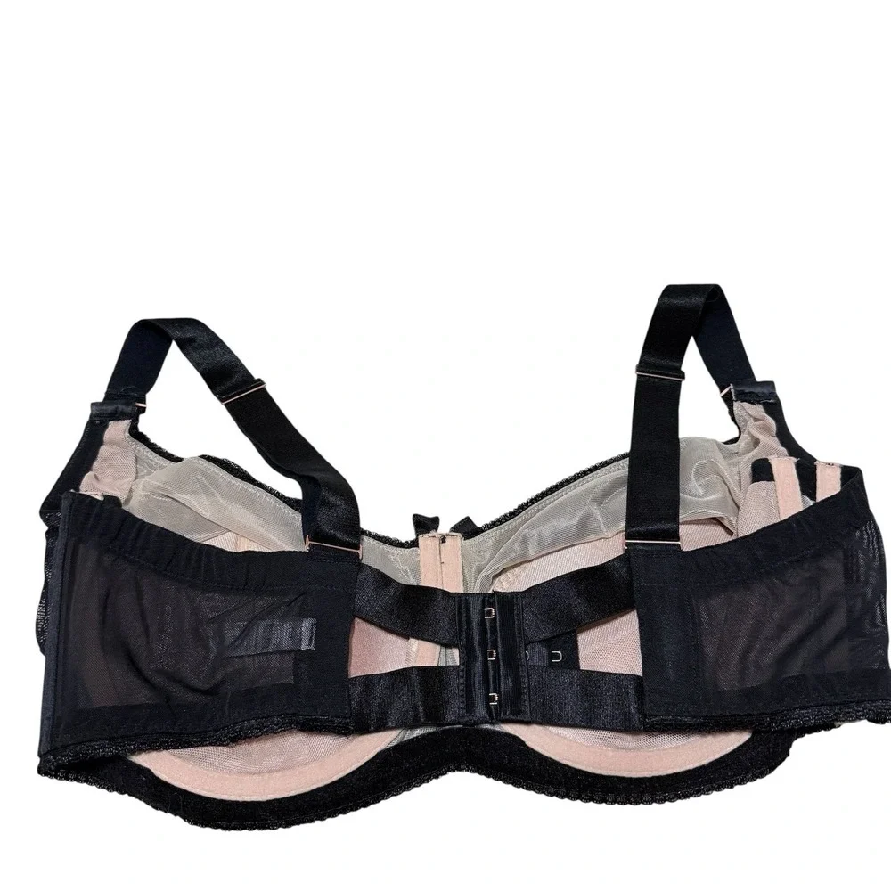 Gossard 38FF‎ UK ( 38H US) NWOT  Revolution Half Padded Bra Black Underwire Bow